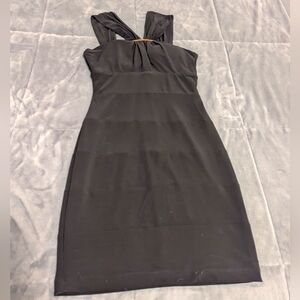 Bisou Bisou Michele Bohbot black & gold cocktail dress sz 4